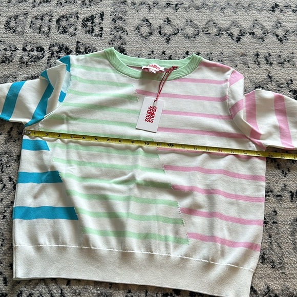 NWT Solid & Striped The Mackenzie Pullover Sweater Pink/White/Green/Blue Medium - Picture 12 of 12